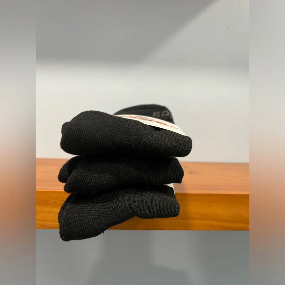 3 BOMBAS NEW Black Unisex Crew Style Socks SIZE MEDIUM Mens 6-9 Womens 8-10.5